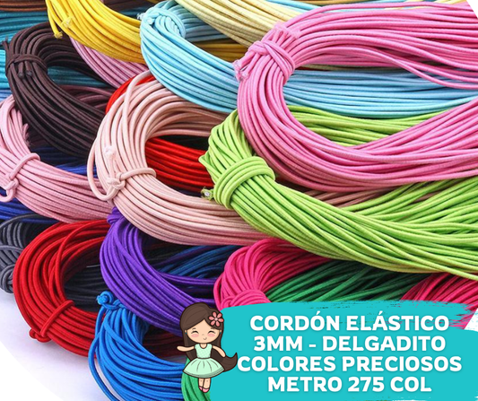 Tubular elastic plain colors 6mm roll of 3 meters