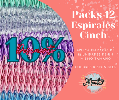 Espiral Plástica Paso 2:1  Docena (Cualquier tamaño) 10% Desc.