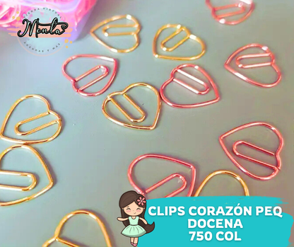 Clip Peq.Corazón Docena