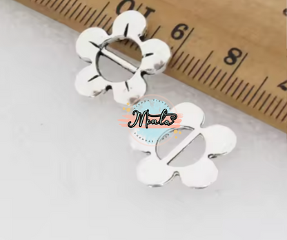 Plaquita Flor para Elástico 4 Unidades