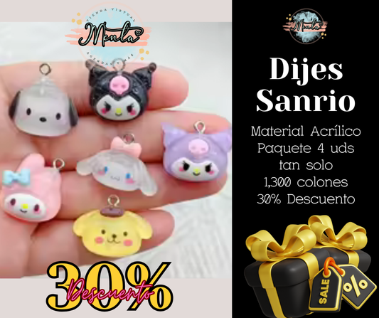 Dije Sanrio 4 Pack 50%Desc