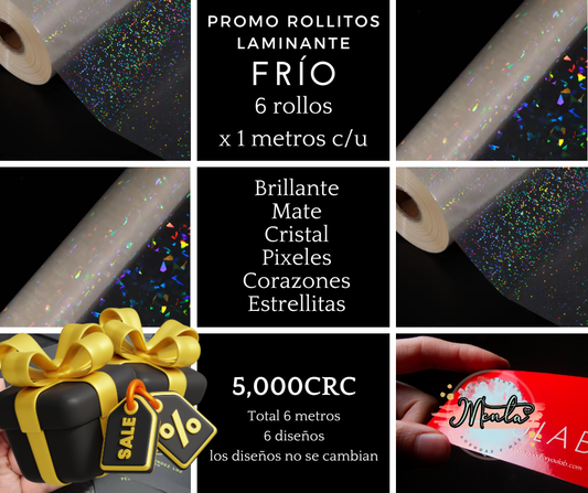 6 Rollos Laminante FRÍO Pack Surtido