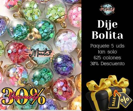 Dije Bolita Shaker 5 Unidades