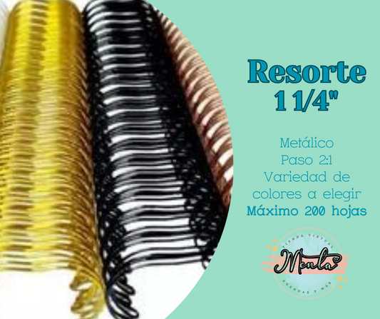 Resorte 1 1/4" Metálico Paso 2:1