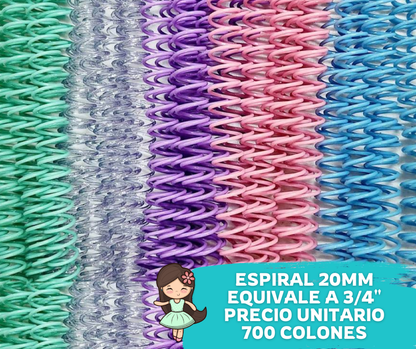 Plastic Spiral Step 2:1 size 20mm (unit)