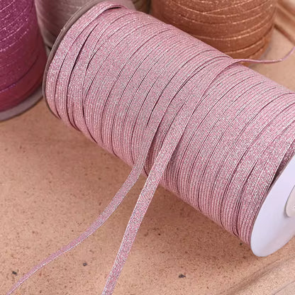 Metallic Flat Elastic 6mm roll of 3 meters