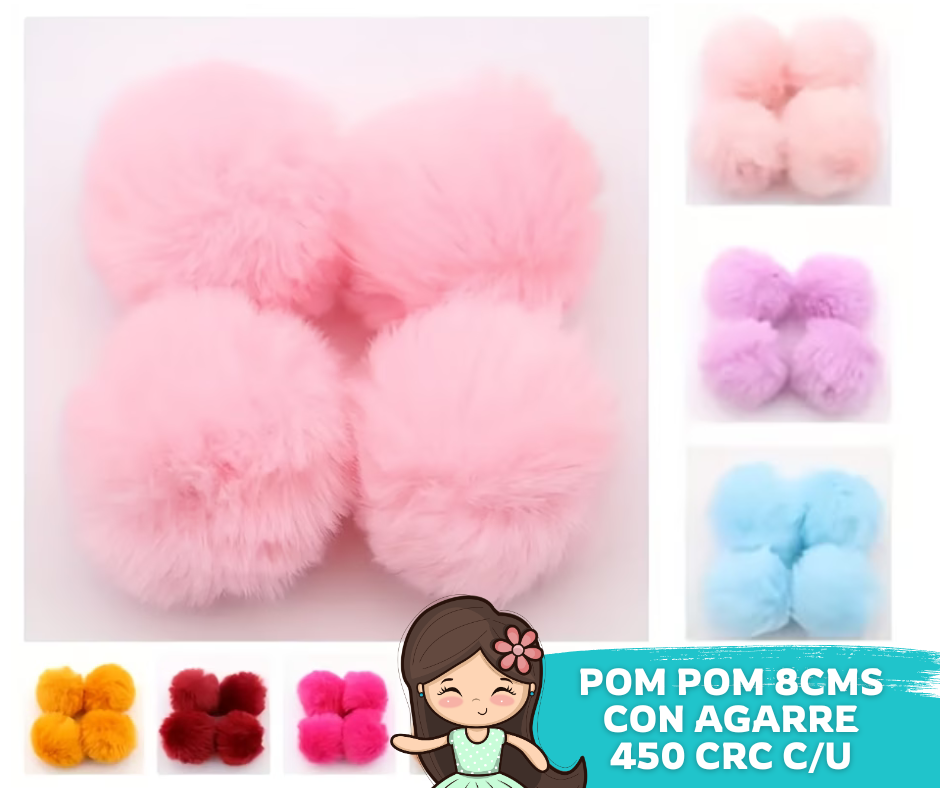 Pompones Peluditos 8cms