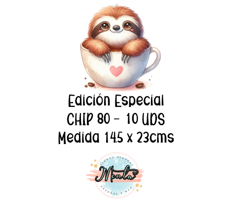 30% Desc. 10Uds. Cartón Chip 80 Media Carta 14.5 x 23cms