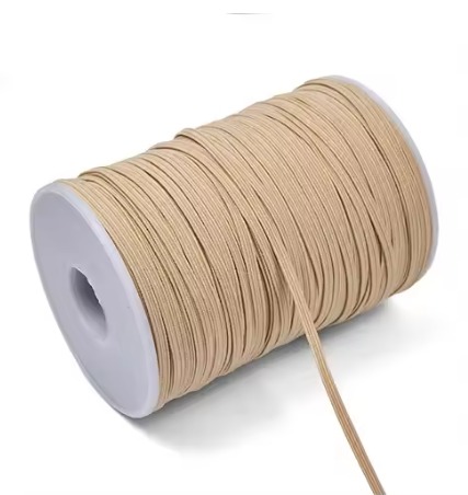 Flat smooth elastic 3mm roll of 3 meters