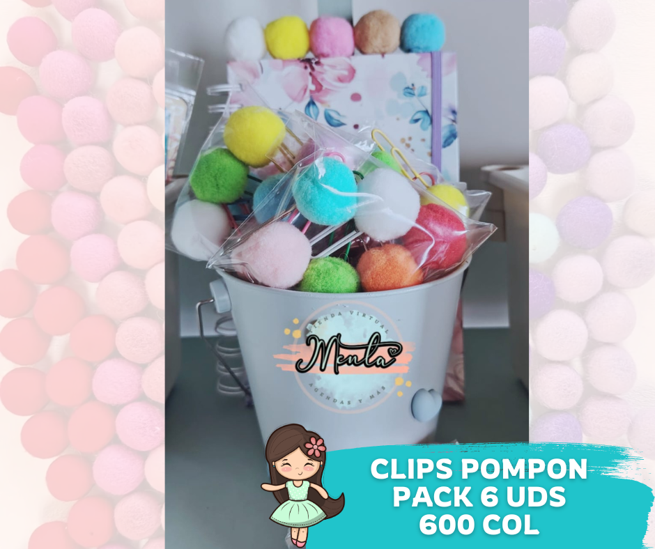 Clips Pompon Pack 6 Uds