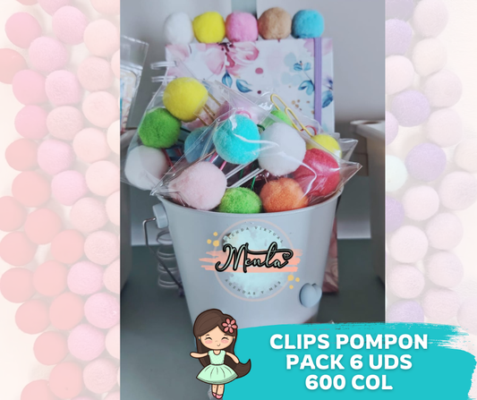 Clips Pompon Pack 6 Uds